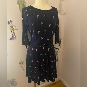 Unique Vintage Blue 3/4 Sleeve Dress Sz XL